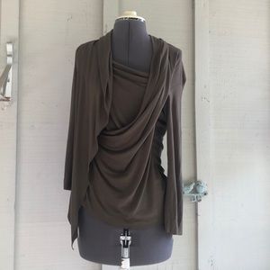 Designer sophisticated draped  Cotton top-